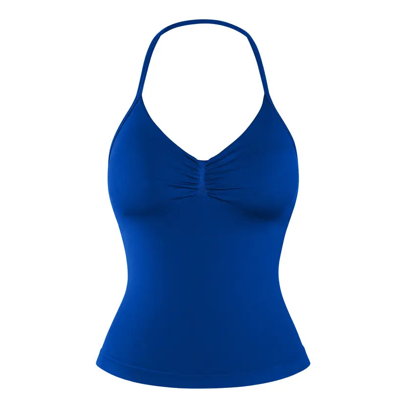 DENFY Impact Longline Strappy Top Fitness Gymwear Women Impact Longline Halter Tops Sportswear Workout Longline Tank Top Compression Gym