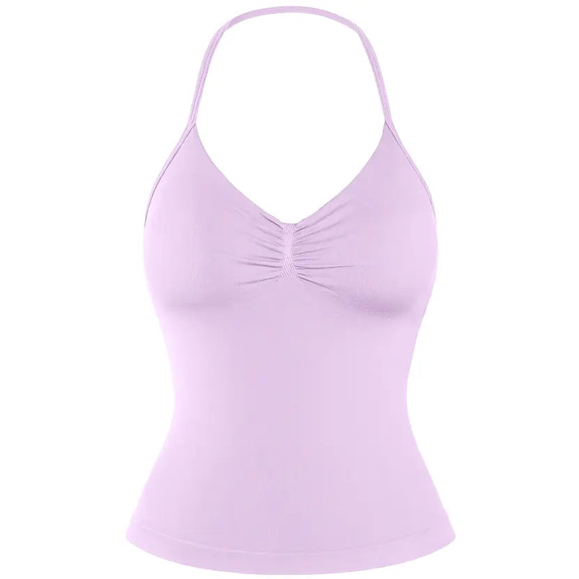 DENFY Impact Longline Strappy Top Fitness Gymwear Women Impact Longline Halter Tops Sportswear Workout Longline Tank Top Compression Gym