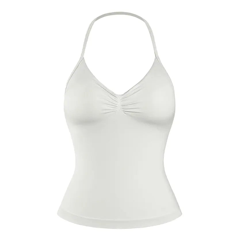 DENFY Impact Longline Strappy Top Fitness Gymwear Women Impact Longline Halter Tops Sportswear Workout Longline Tank Top Compression Gym