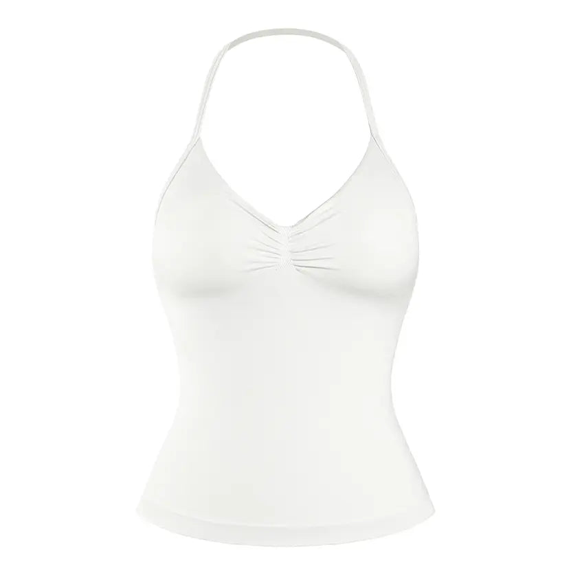 DENFY Impact Longline Strappy Top Fitness Gymwear Women Impact Longline Halter Tops Sportswear Workout Longline Tank Top Compression Gym