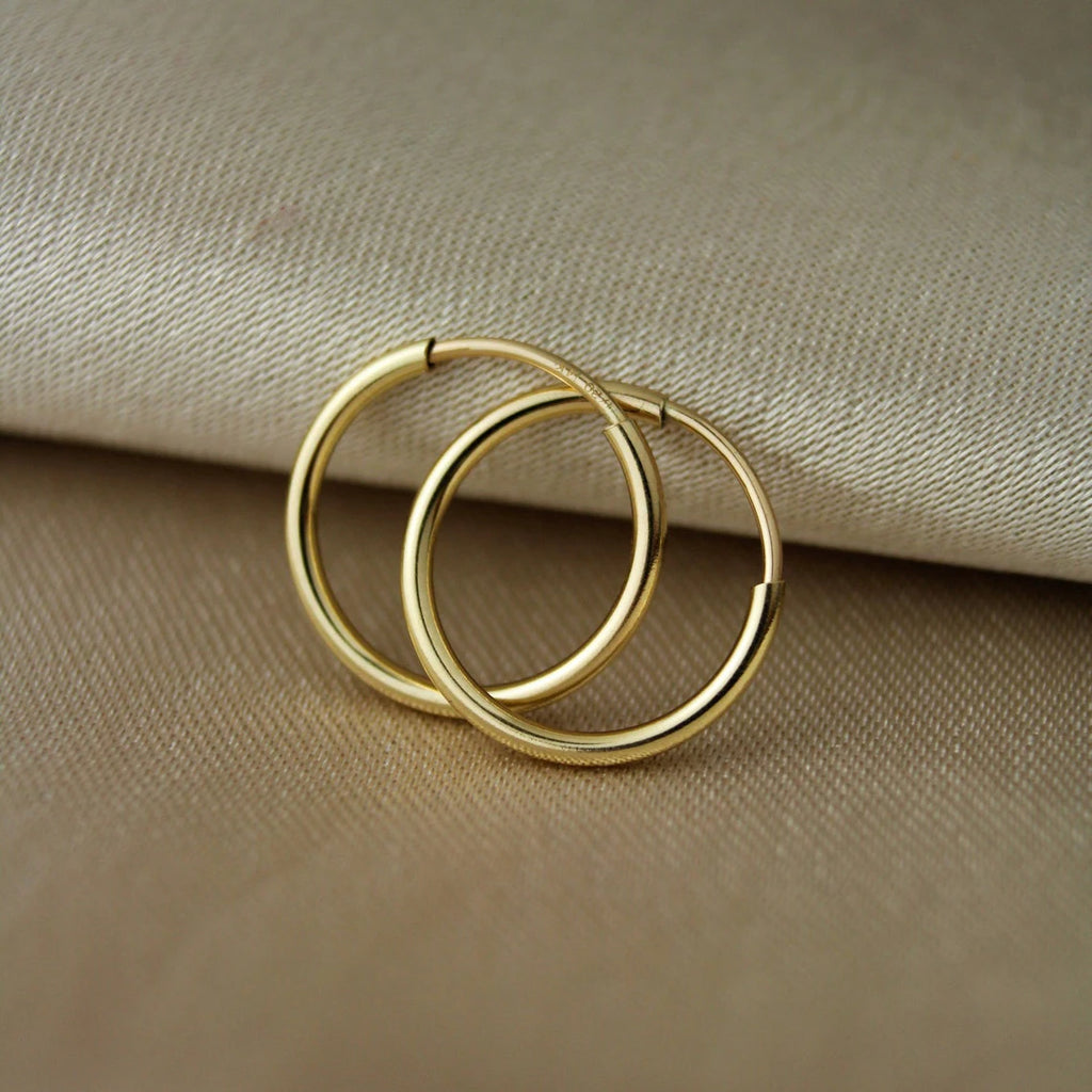 14K Gold Filled Endless Hoop Earrings 10 Size Gold Jewelry Gold Hoop Earrings Brincos Pendientes Oorbellen Boho Women Earrings