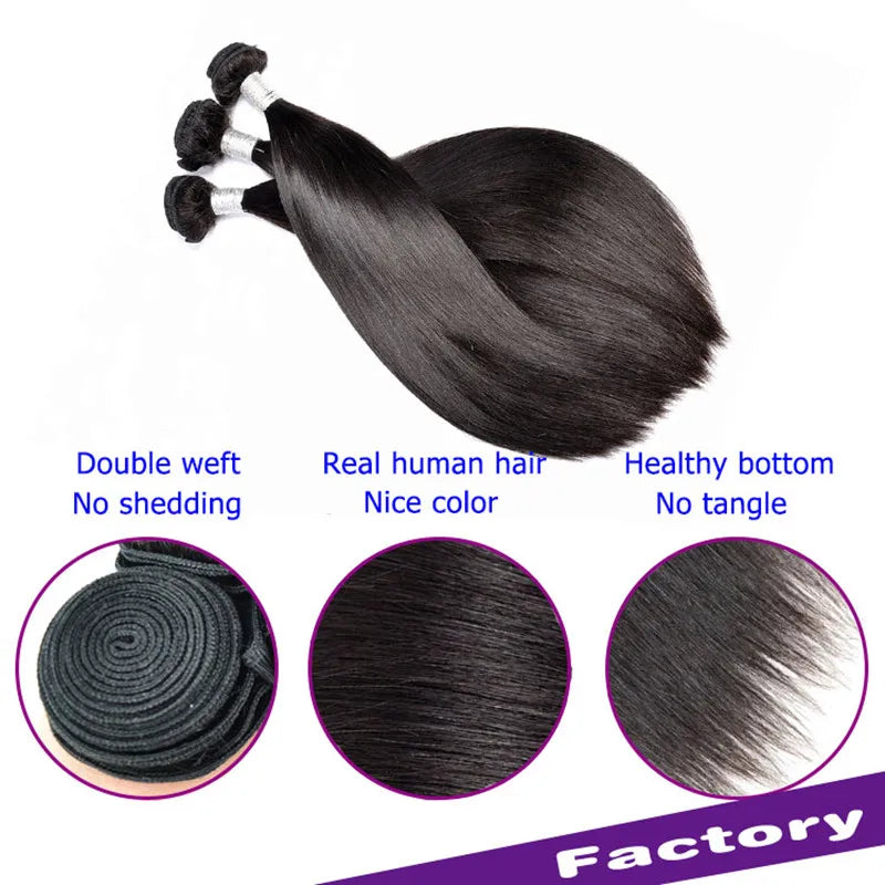 MOCHA Hair  Straight Hair 16"- 28" 10A Brazilian Remy Hair Natural Color 100% Unprocessed Human Hair Extension Free Shipping
