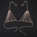 Luxury Heart Crytal Bikini Body Chain Harness for Women Sexy Lingerie Chain Bling Rhinestone Bra and Thong Set Jewelry
