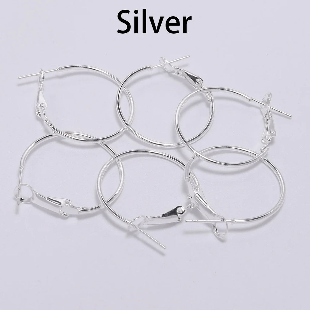 10Pcs/Lot 30 40 50 60 70mm Gold Round Big Hoop Earrings Accessories Exaggerated Hoop Ear For DIY Jewelry Making Finding