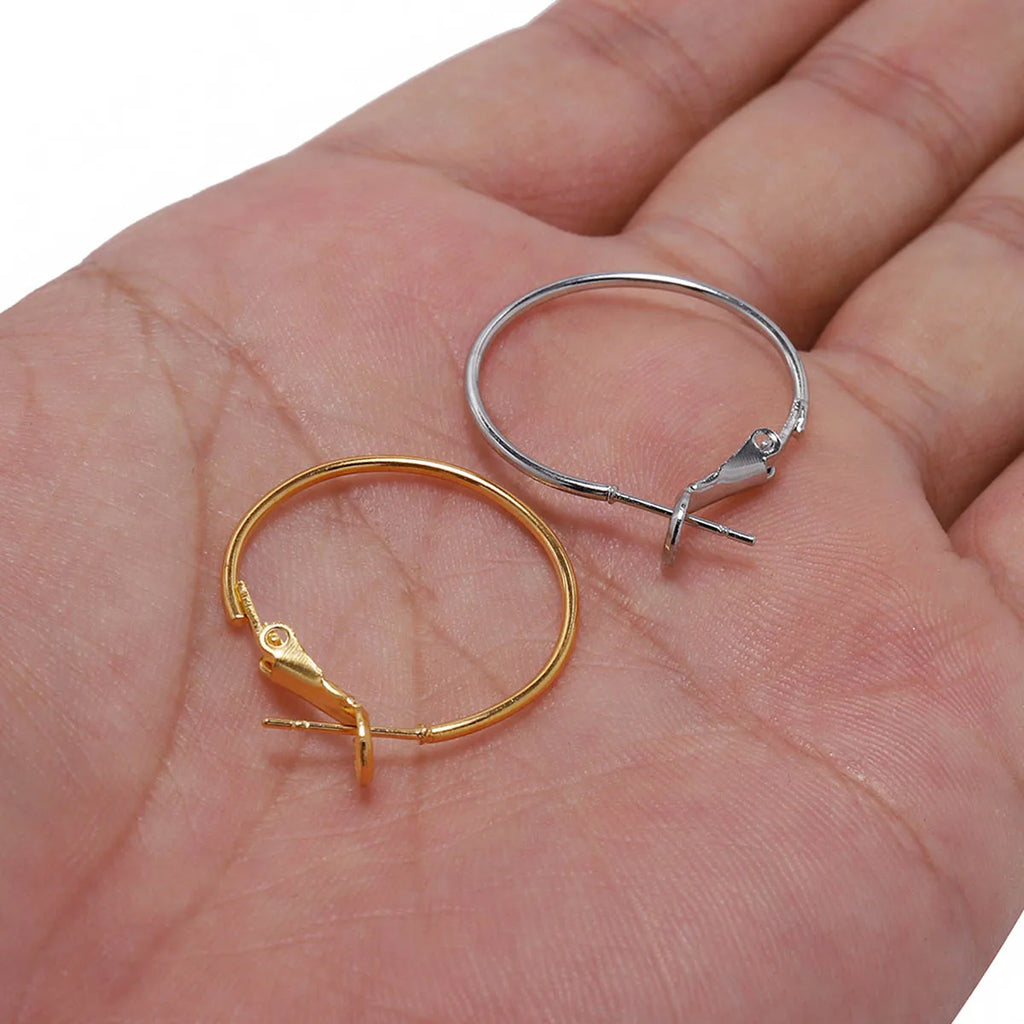 10Pcs/Lot 30 40 50 60 70mm Gold Round Big Hoop Earrings Accessories Exaggerated Hoop Ear For DIY Jewelry Making Finding