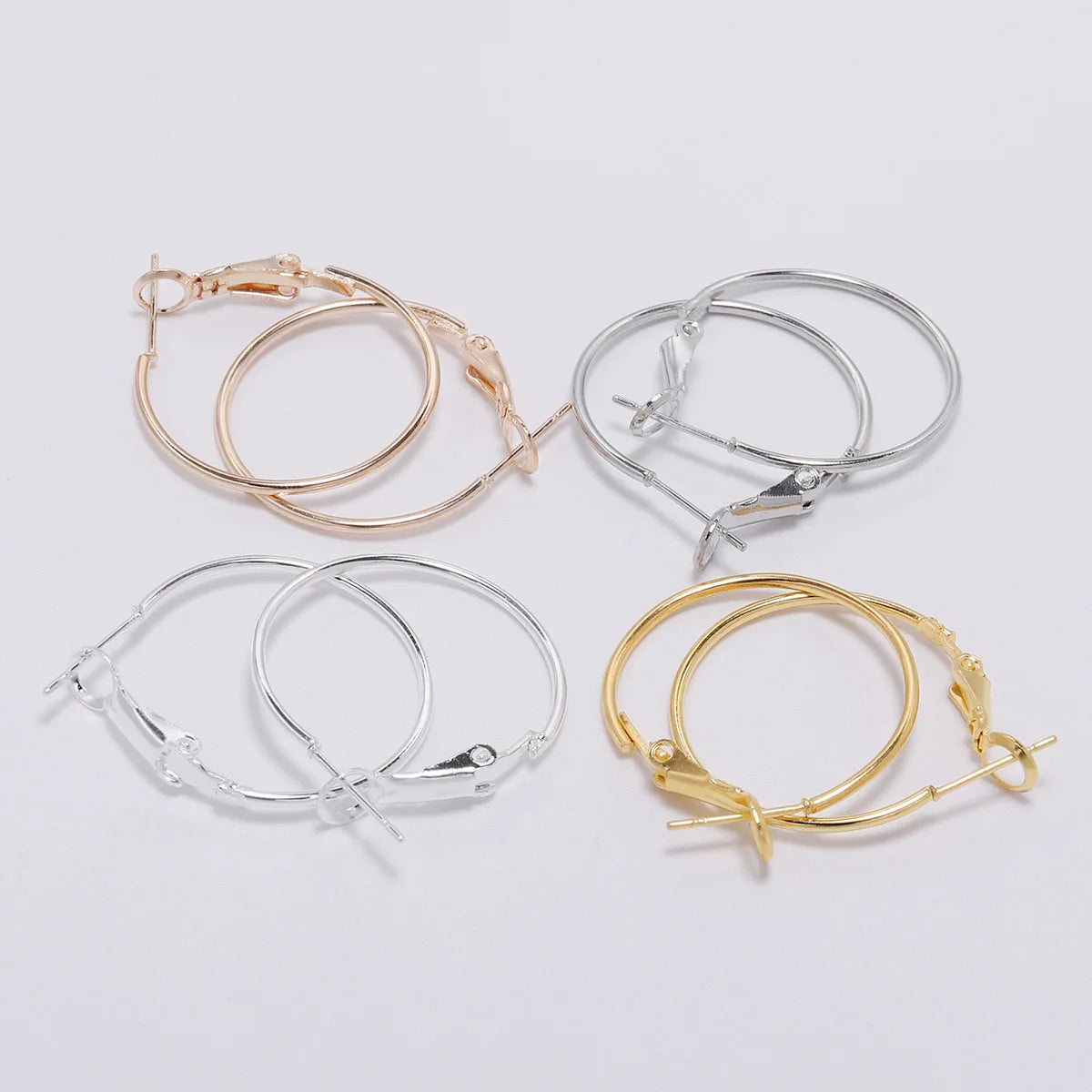 10Pcs/Lot 30 40 50 60 70mm Gold Round Big Hoop Earrings Accessories Exaggerated Hoop Ear For DIY Jewelry Making Finding