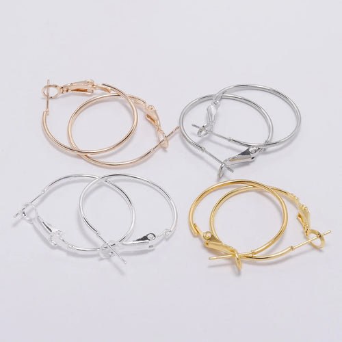 10Pcs/Lot 30 40 50 60 70mm Gold Round Big Hoop Earrings Accessories Exaggerated Hoop Ear For DIY Jewelry Making Finding