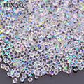 JUNAO 1.2mm Transparent AB Mini Glass Rhinestone Small Nail Art Decoration Micro Strass Stickers Tiny Crystal Stones DIY Crafts