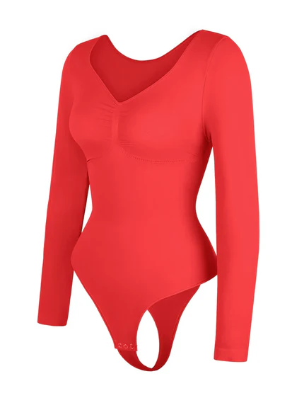Body Bordeaux Manica Lunga – uGlam