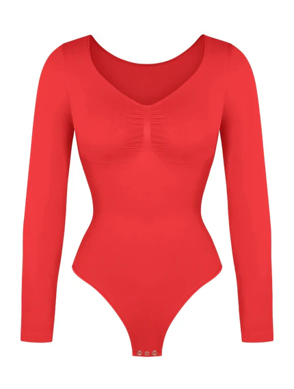 Body Bordeaux Manica Lunga – uGlam