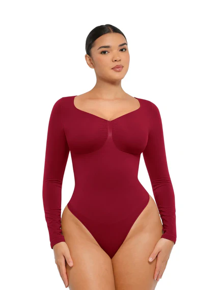 Body Bordeaux Manica Lunga – uGlam