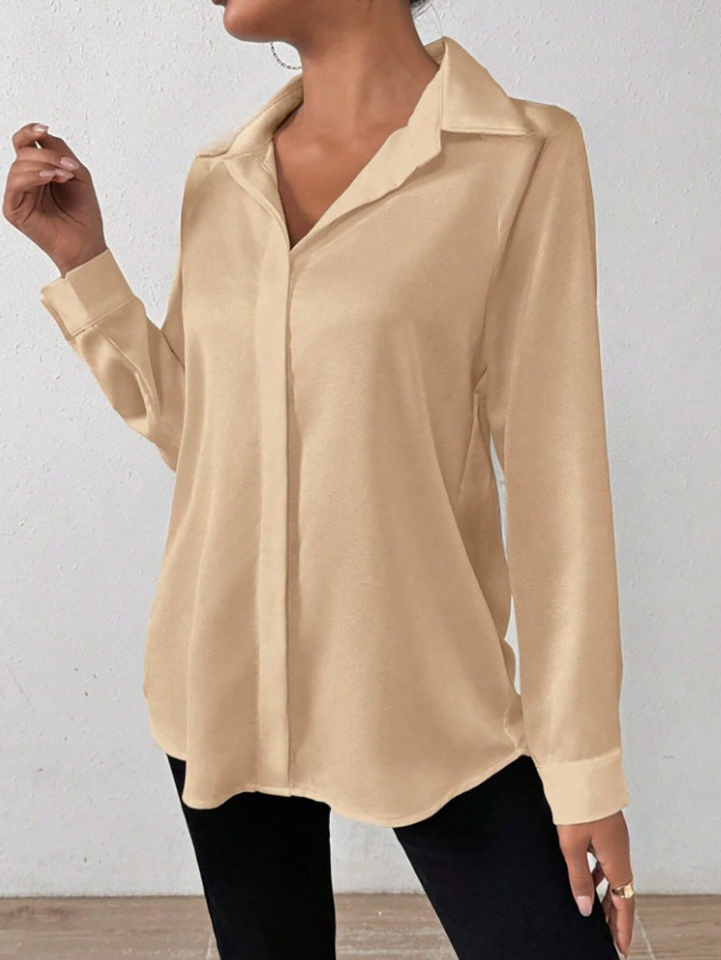 Camicia in Raso Satin Luxe uGlam – Camicia donna in raso satinato premium, disponibile in più colori