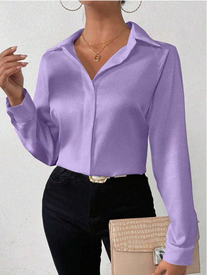 Camicia in Raso Satin Luxe uGlam – Camicia donna in raso satinato premium, disponibile in più colori
