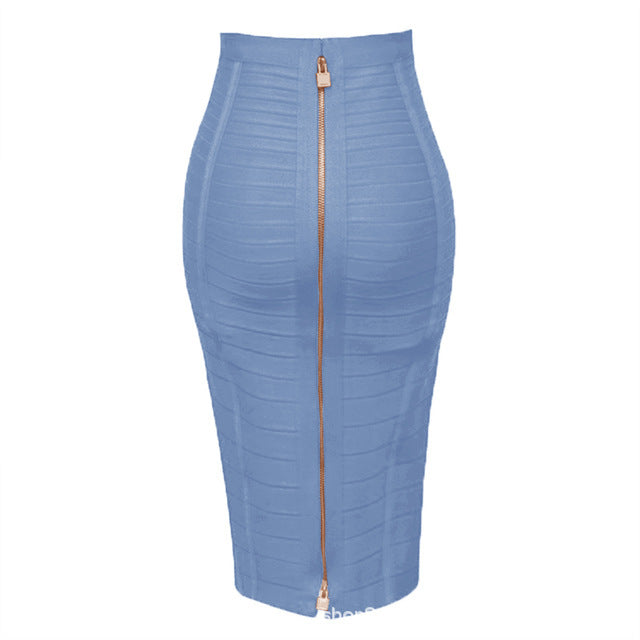 Gonna Fasciante Vita Alta con Zip – 16 Colori