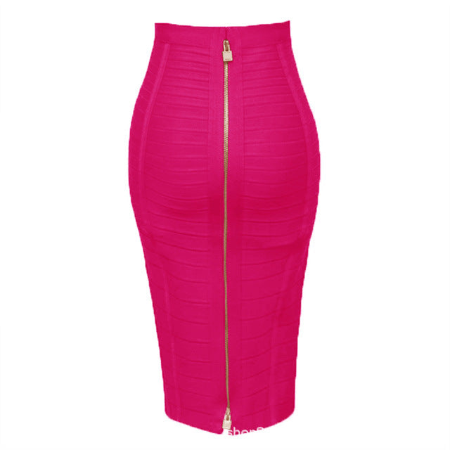 Gonna Fasciante Vita Alta con Zip – 16 Colori
