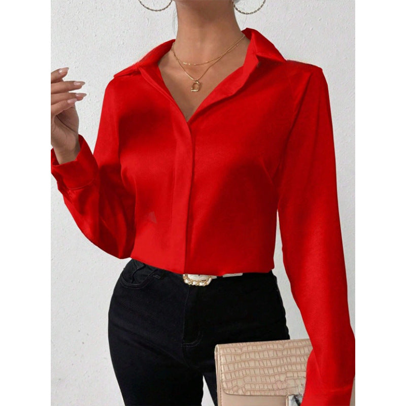 Camicia in Raso Satin Luxe uGlam – Camicia donna in raso satinato premium, disponibile in più colori