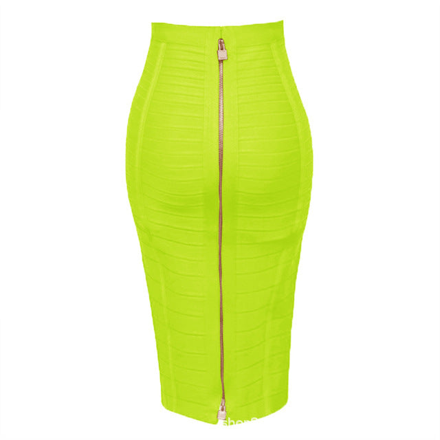 Gonna Fasciante Vita Alta con Zip – 16 Colori