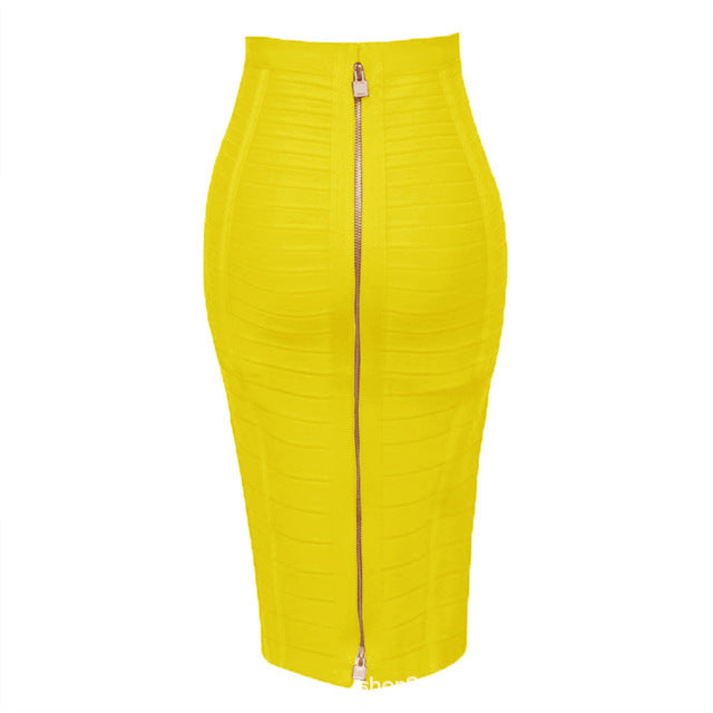 Gonna Fasciante Vita Alta con Zip – 16 Colori