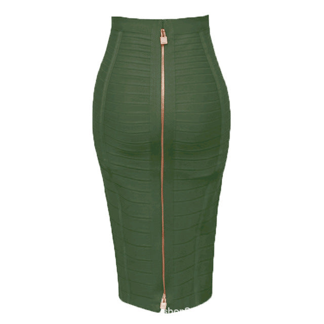 Gonna Fasciante Vita Alta con Zip – 16 Colori