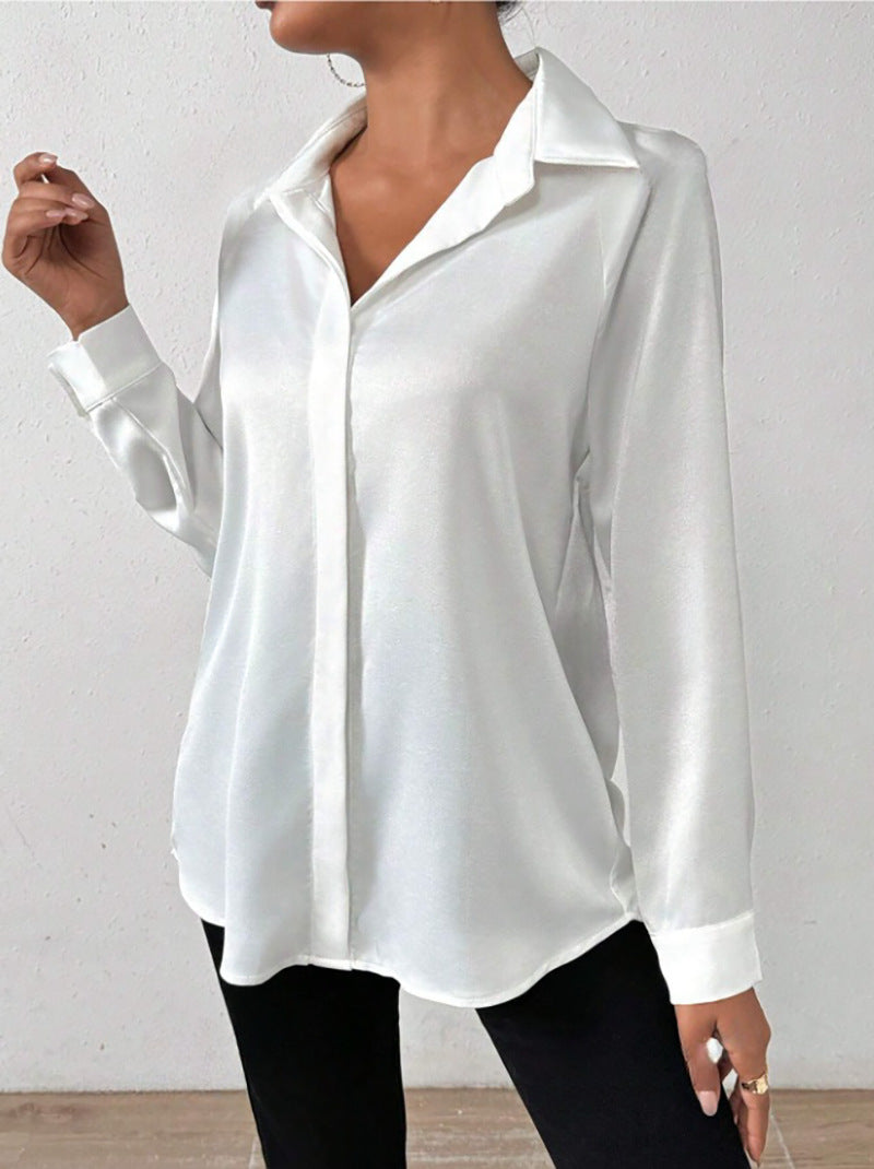 Camicia in Raso Satin Luxe uGlam – Camicia donna in raso satinato premium, disponibile in più colori