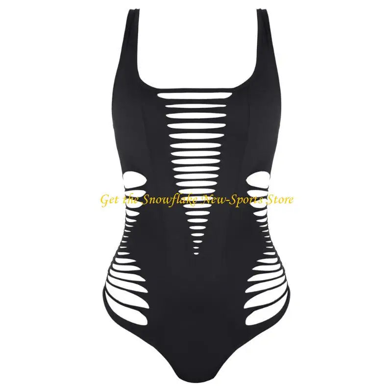 E56D Womens Swimsuit Hollow out Swimwear High Cut Bathing Suit for Surfing