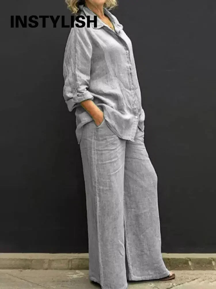 Set Due Pezzi Lino con Colletto – uGlam