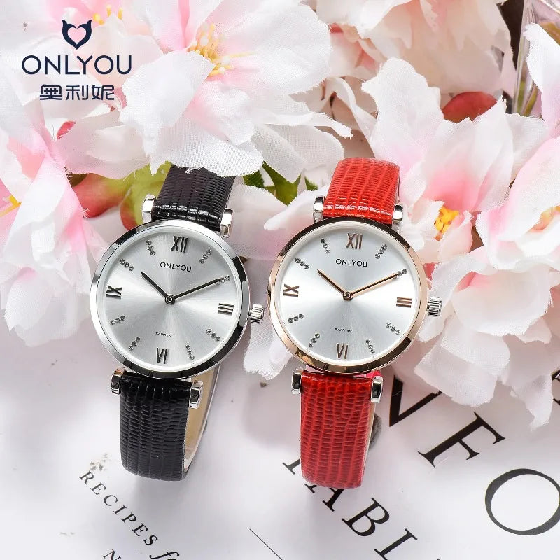 ONLYOU Elegant Women's Watch,featuring A Simple and Stylish Stainless Steel Strap,a Waterproof Design and A High-end,luxurious
