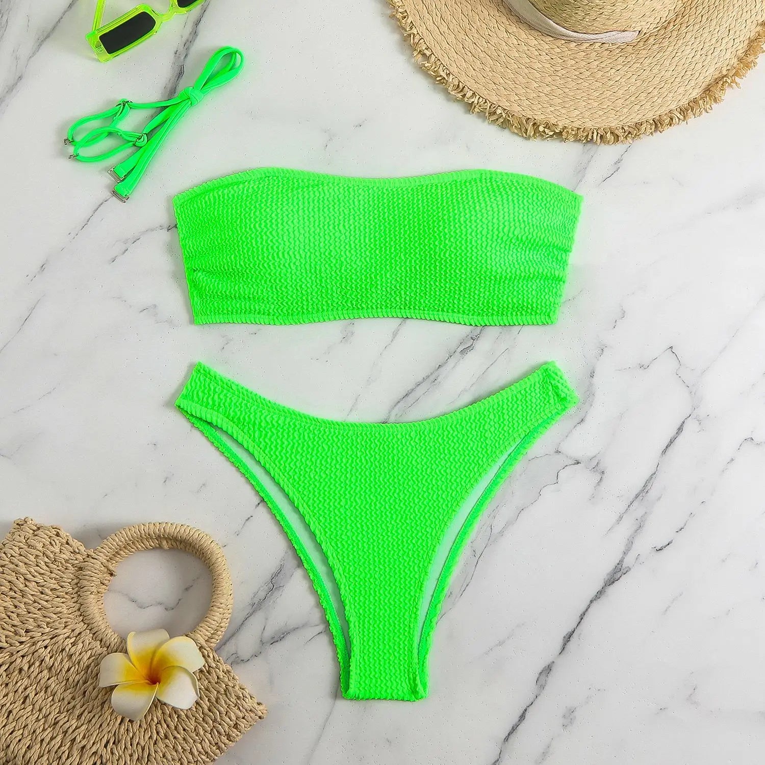 Bikini Donna 2026 Fascia Imbottita | Slip Vita Bassa 6 Colori Vivaci | S-L | uGlam