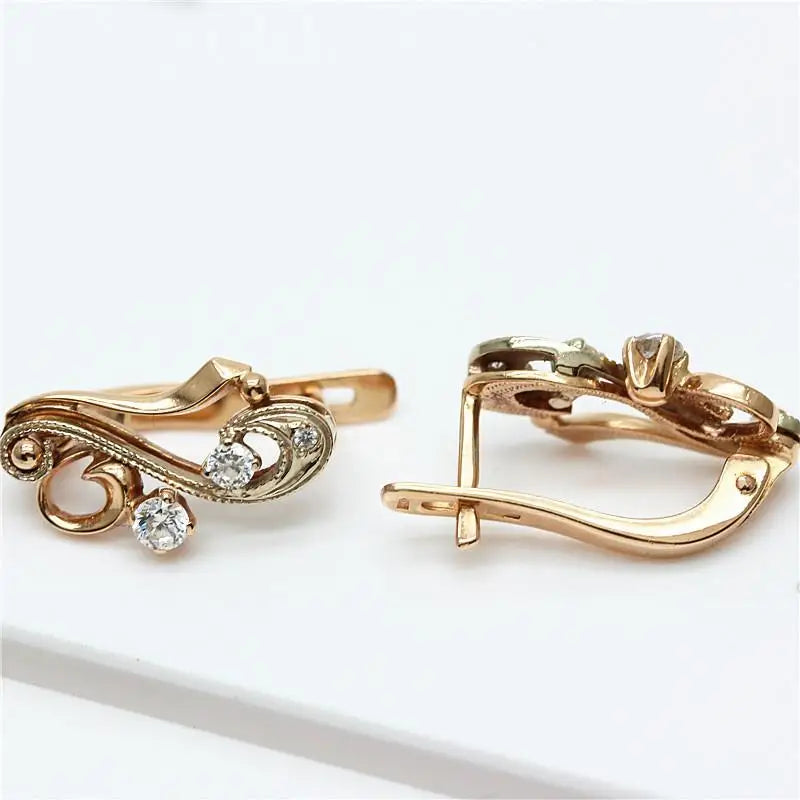 Orecchini Geometrici Rosa Gold 14K – uGlam