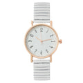 Women Fashion Trend Watch Simple Style Elastic Strap Classic Round Dial Quartz Watch Lady Elegant Temperament Hand Decoration