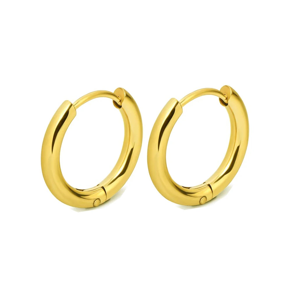 Orecchini a Cerchio Donna in Acciaio Inox – Gold Silver Rose Gold Black Multicolor