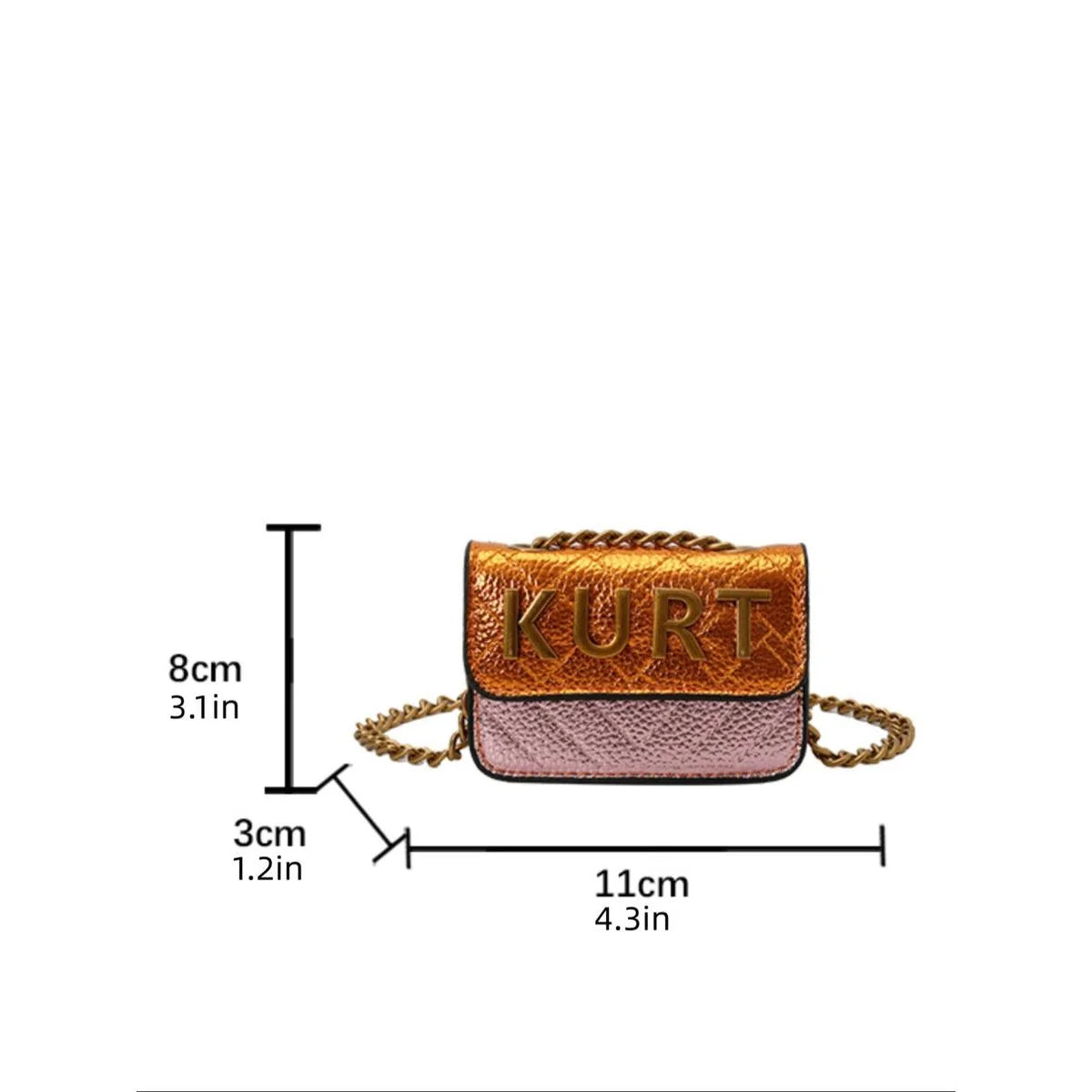 Mini Magnetic Crossbody Bag – Letter Flap, Chain Strap, Zipper Closure. Multi-Color, Perfect for Casual, Office & Everyday Use