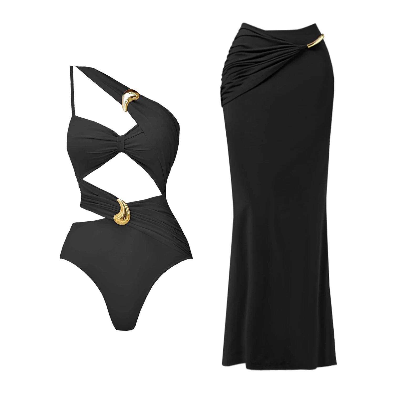 Bikini Donna 2026 Cut-Out Push-Up | Bottoni Brillanti Fascia Bandeau | S-XL | uGlam