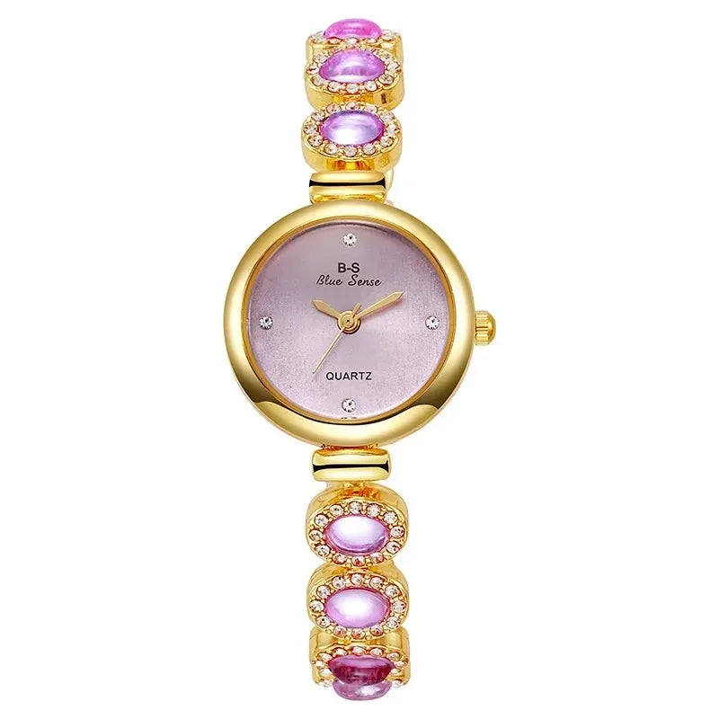 Orologio da Donna con Strass – Quadrante Piccolo, Movimento al Quarzo, Bracciale
