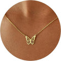 14K Gold Plated Dainty Butterfly Pendant Necklace Simple Jewelry Gift for Women Trendy Personalized Jewelry Gift Non Tarnish