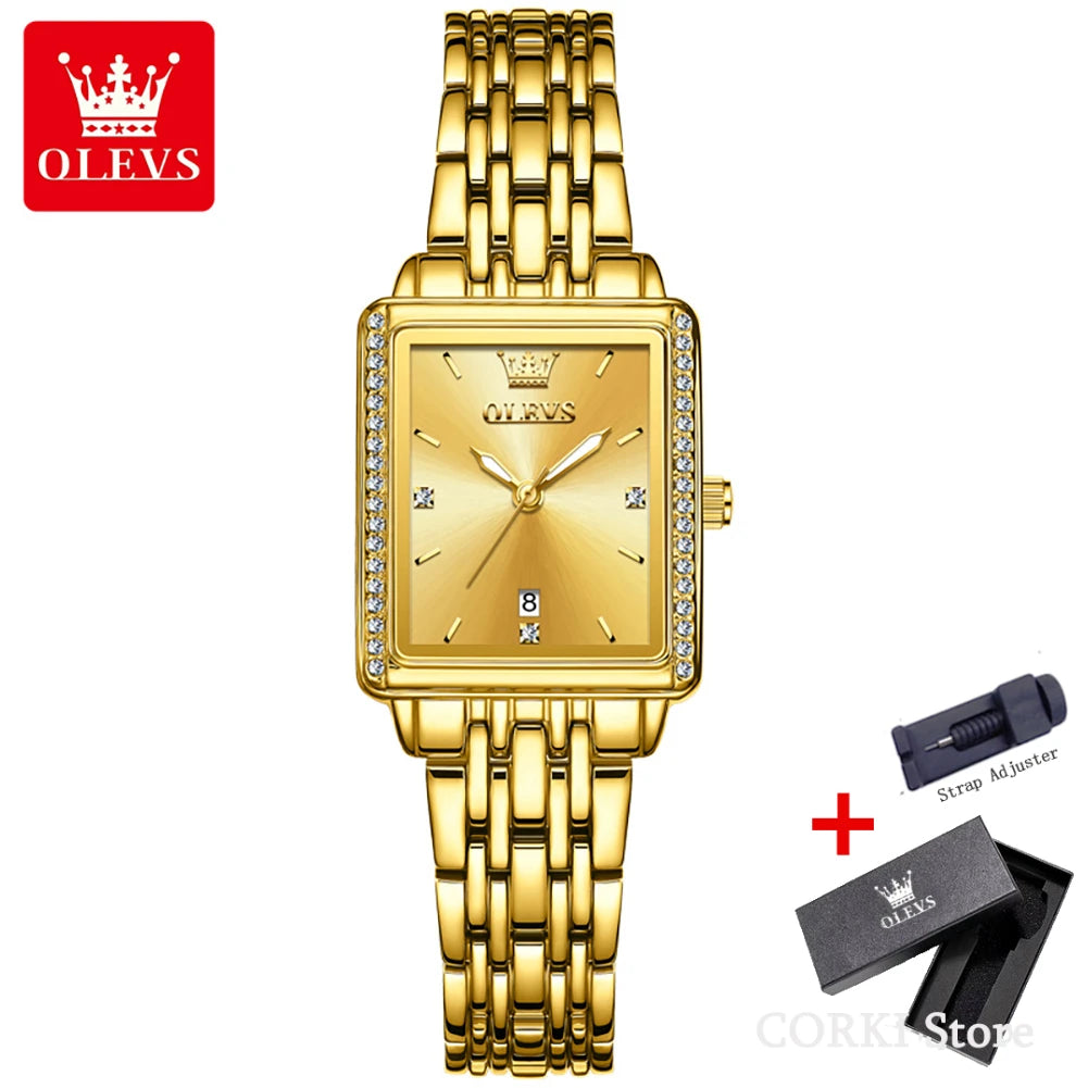 Orologio Donna OLEVS 9995 Quarzo Luxury | Impermeabile Luminoso Data | Con o Senza Box | uGlam