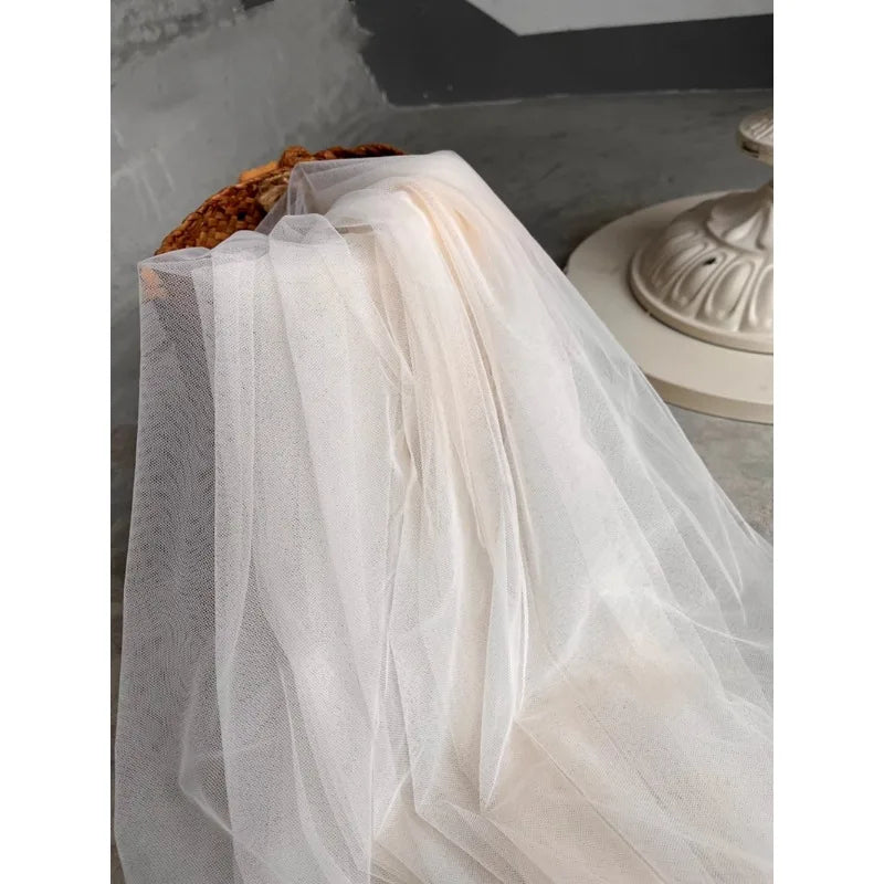 3/5/10yard Soft Gauze Tulle Fabrics High Quality Close-Fitting Skin-Friendly Nude Pink  Wedding Celebration Curtain Clothing