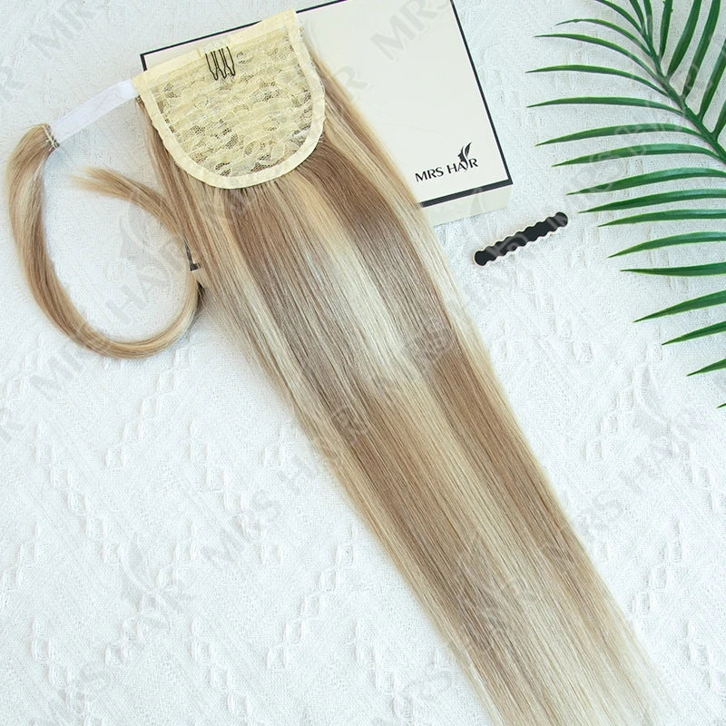 Chocolate Brown Human Hair Ponytail Real Natural Hair Clip In Ponytail Human Hair High Ponytails #2 Dark Brown 14-22 Inch