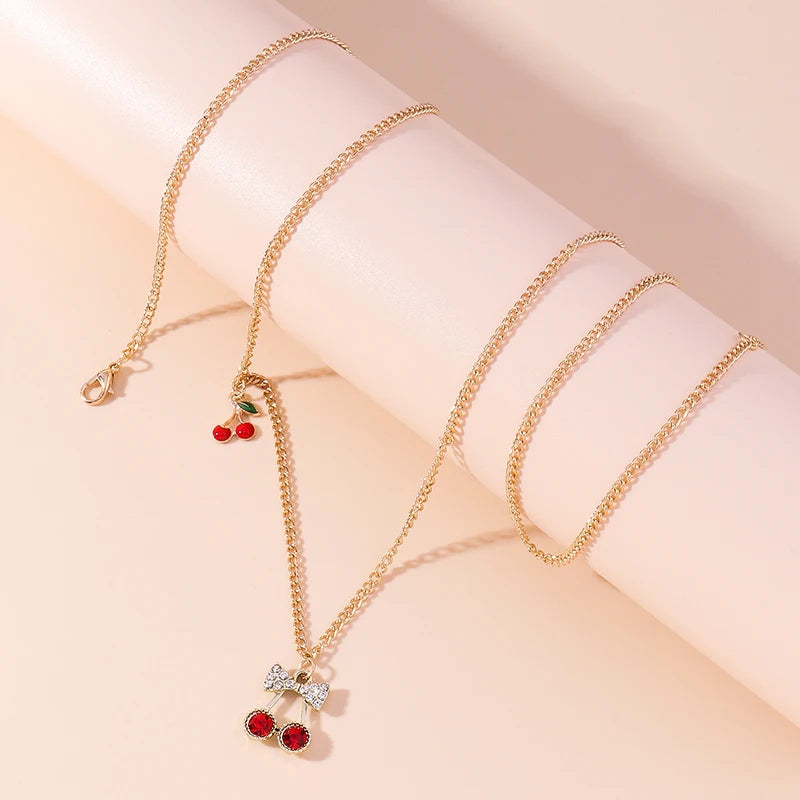 Fashion Gold Color Chain Cherry Waist Chain for Women Summer Beach Sexy Bikini Belly Body Chain Girls Holiday Jewelry Gifts