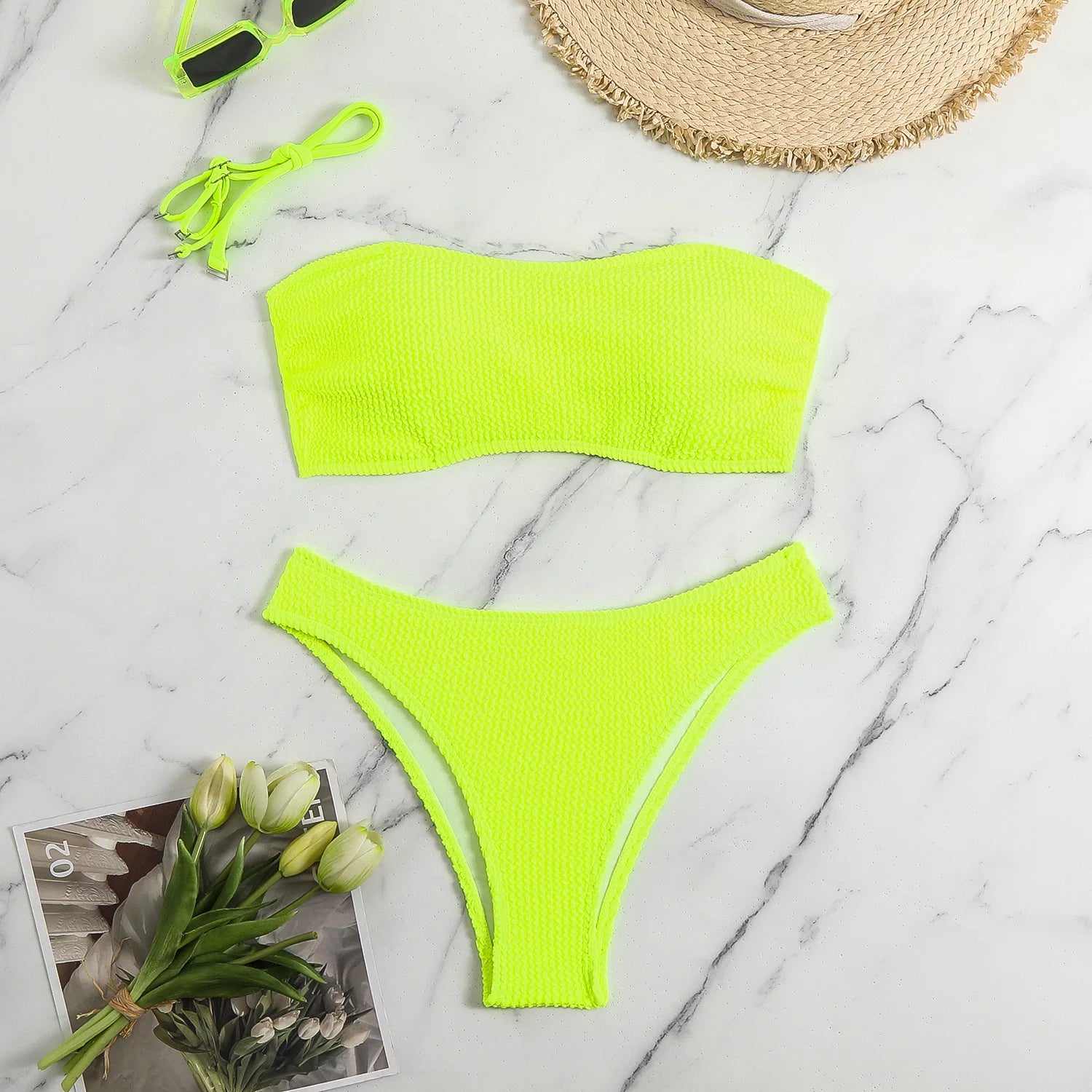 Bikini Donna 2026 Fascia Imbottita | Slip Vita Bassa 6 Colori Vivaci | S-L | uGlam