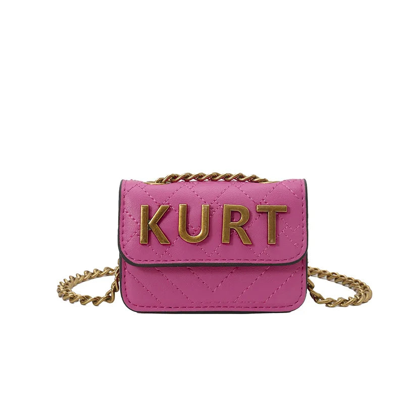 Mini Magnetic Crossbody Bag – Letter Flap, Chain Strap, Zipper Closure. Multi-Color, Perfect for Casual, Office & Everyday Use