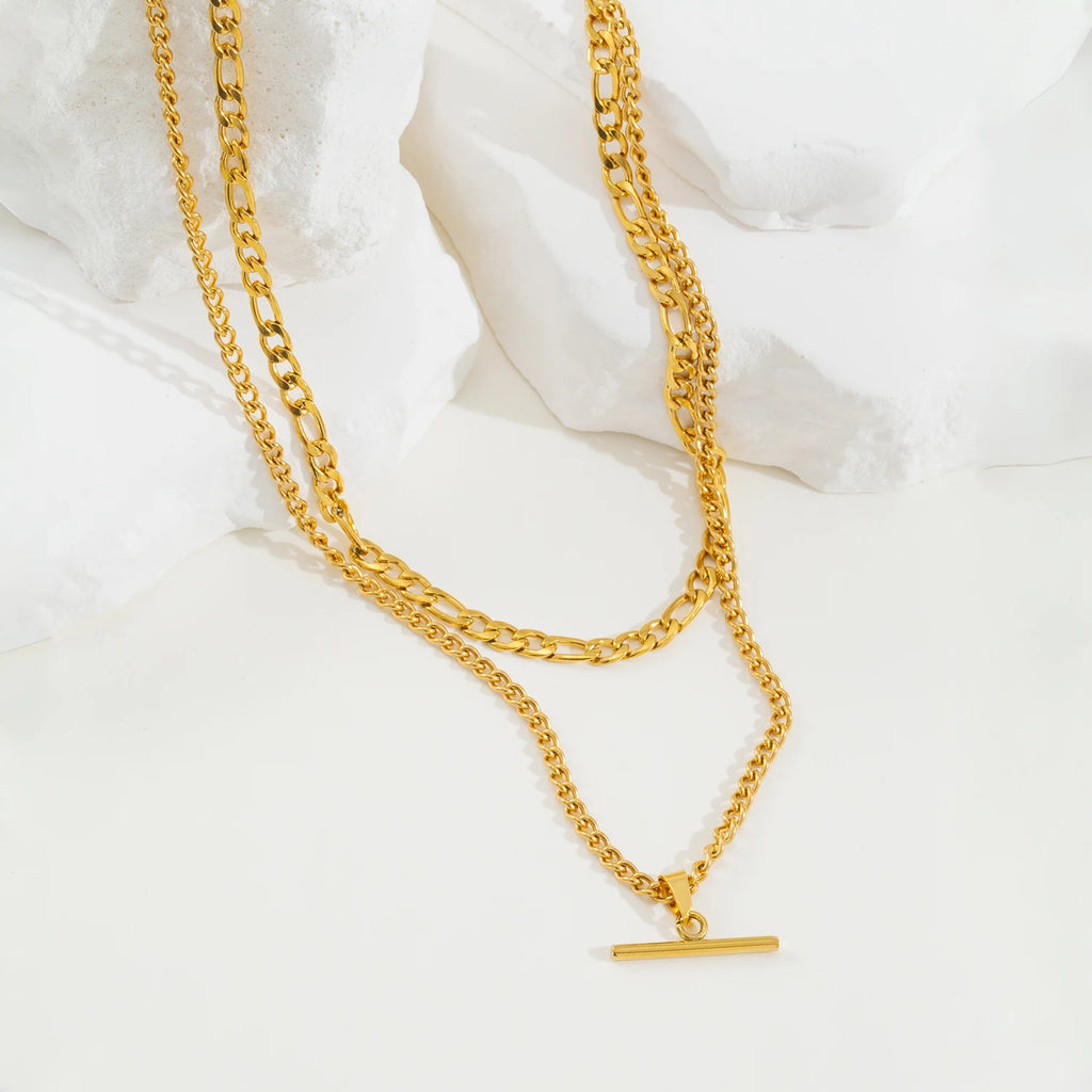 Collana Minimalista Doppio Strato Oro 18K – uGlam