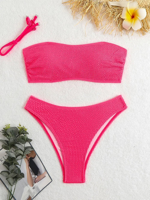 Bikini Donna 2026 Fascia Imbottita | Slip Vita Bassa 6 Colori Vivaci | S-L | uGlam