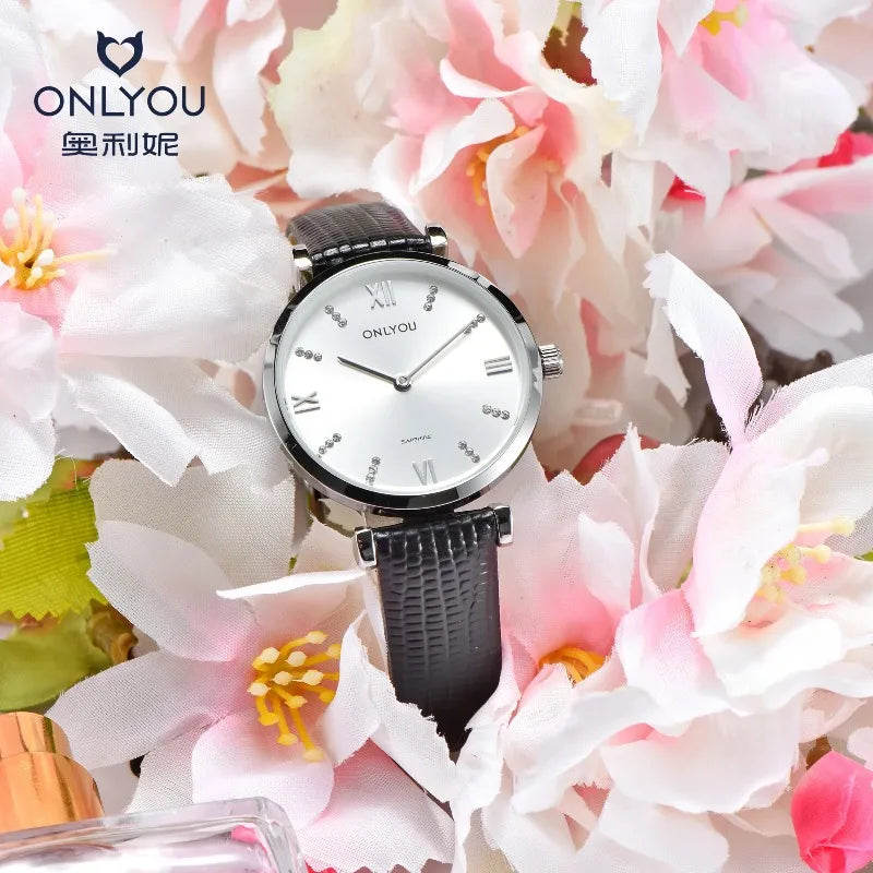 ONLYOU Elegant Women's Watch,featuring A Simple and Stylish Stainless Steel Strap,a Waterproof Design and A High-end,luxurious