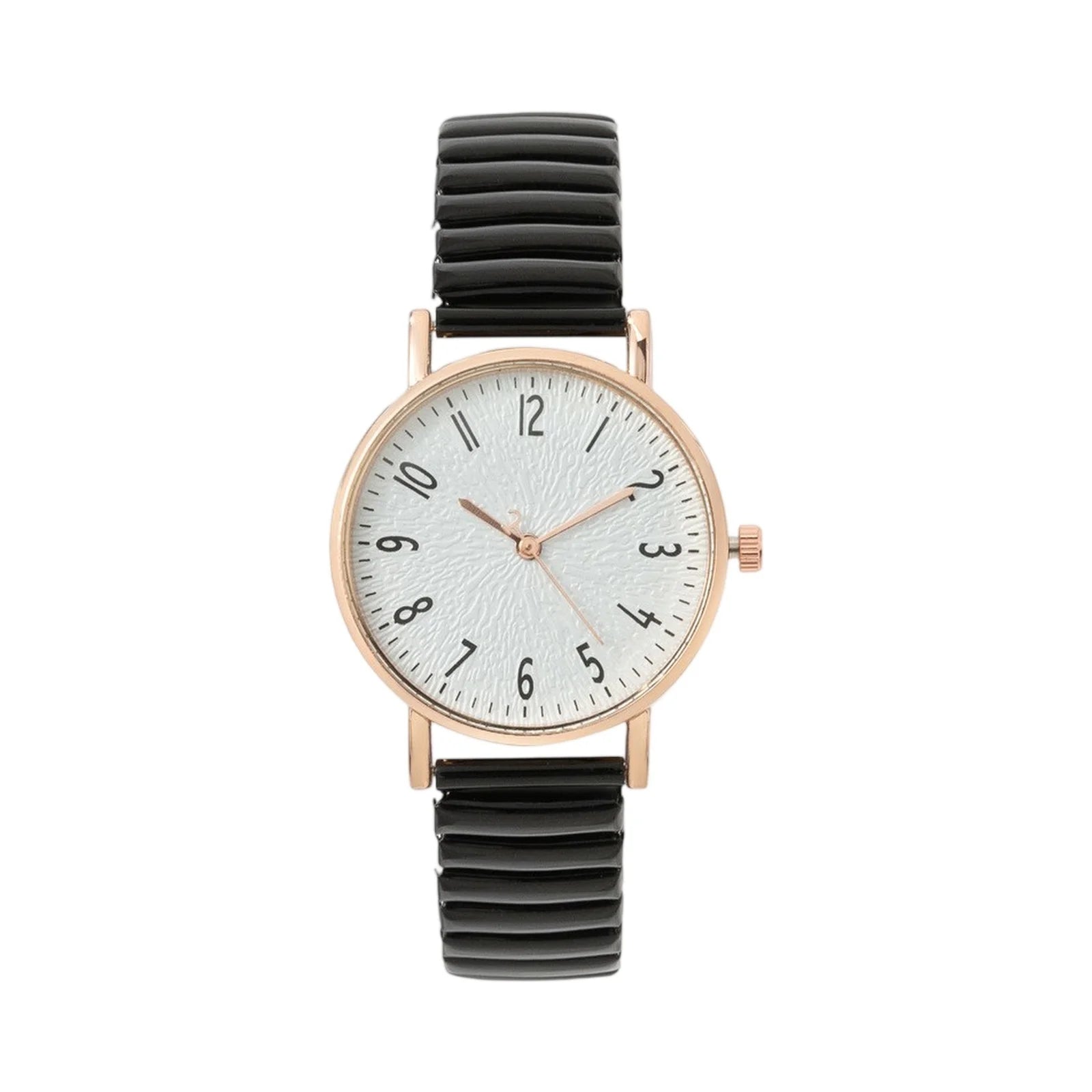 Women Fashion Trend Watch Simple Style Elastic Strap Classic Round Dial Quartz Watch Lady Elegant Temperament Hand Decoration