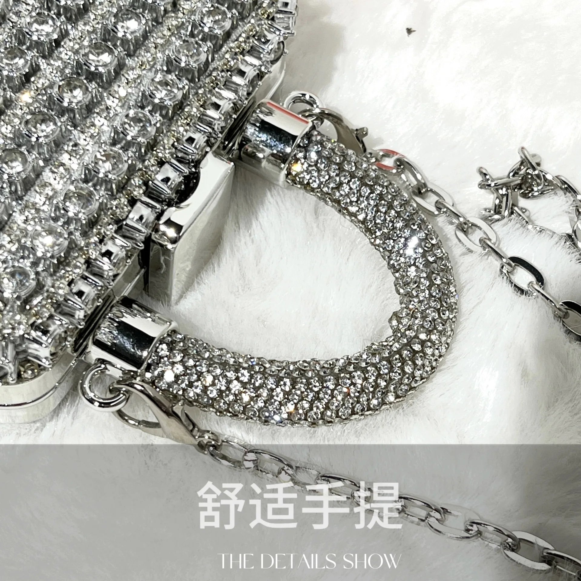 Mini Evening Bags Shiny Rhinestone Coin Purse Chain Coin Bag Small Crossbody Bag Woman's Purse Handbag for Party