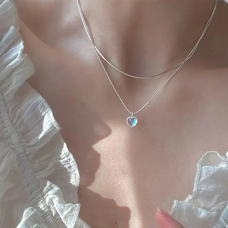 Collana Donna Doppio Strato con Pendente Farfalla Brillante – Catena Clavicola 7 Finiture