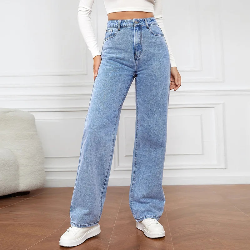 Jeans Dritti Vita Alta Y2K – uGlam