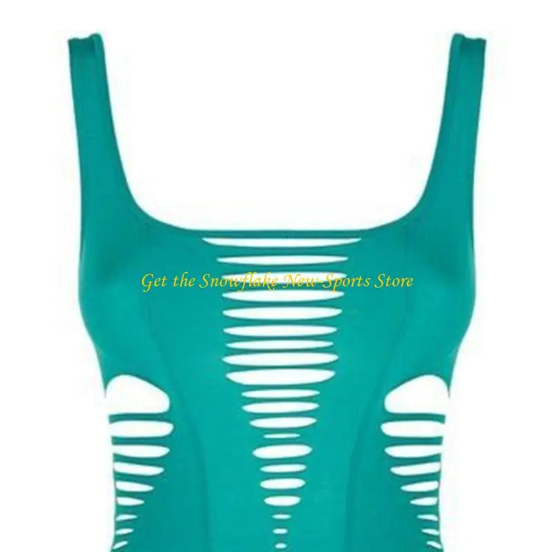 E56D Womens Swimsuit Hollow out Swimwear High Cut Bathing Suit for Surfing