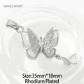 Trendy Inlaid Zircon Butterfly Pendants 18K Gold Plated Brass Butterfly Charms Pendants For DIY Necklace Making Accessories